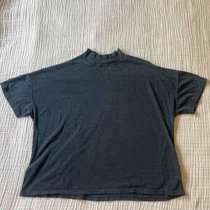 We The Free Black Short-Sleeve Mock Neck Tee